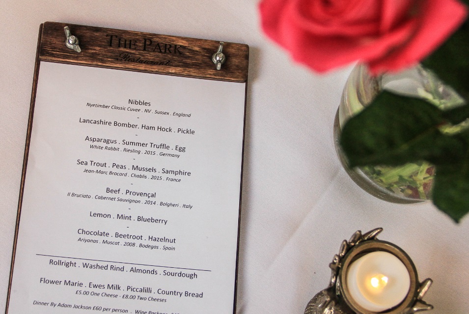 The Park Restaurant York Menu