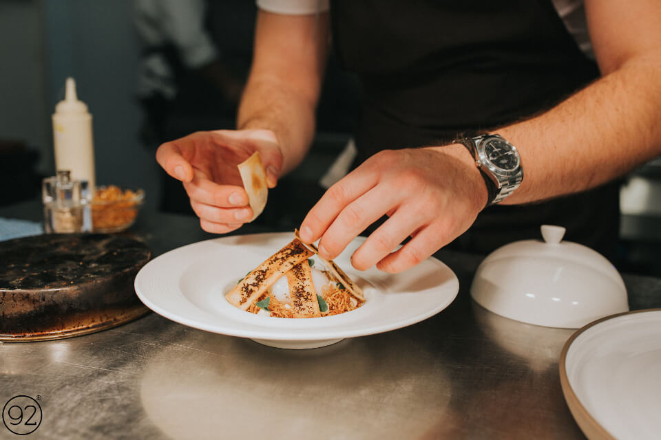 Restaurant 92 Harrogate Offer plating food