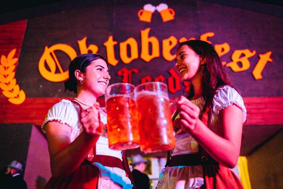 Oktoberfest Leeds girls with steins