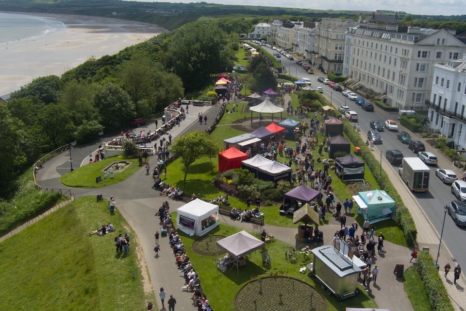 Filey Food Festival drone shot