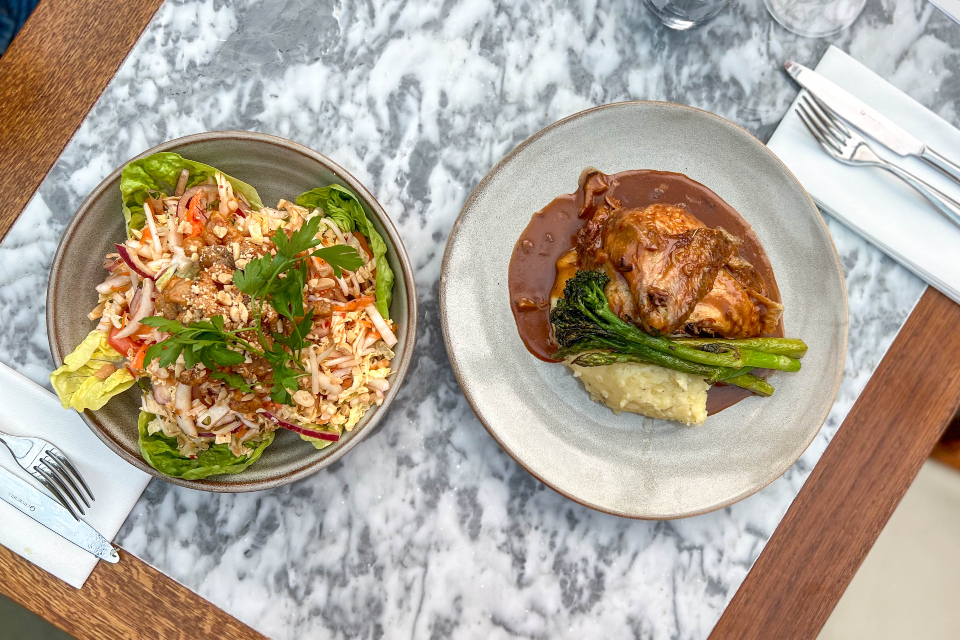 The Crown Boston Spa review - main courses overhead shot