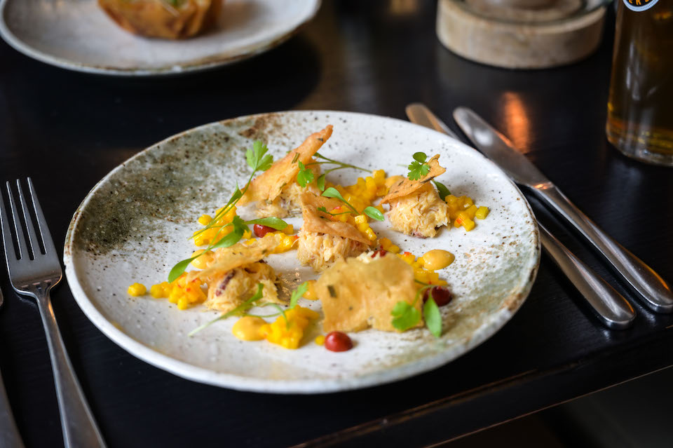 Woodman Inn crab and mango starter
