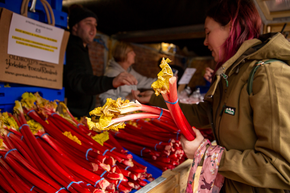 shopping at produce stalls