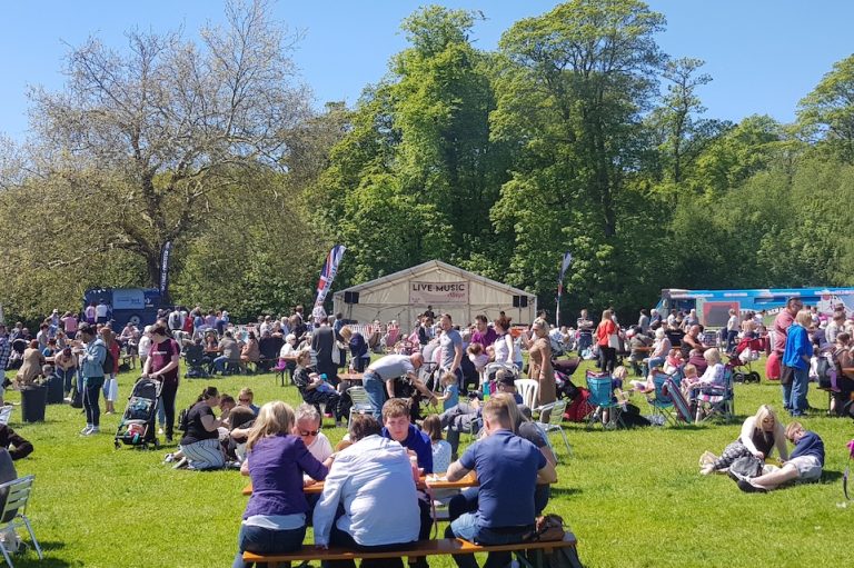 Great British Food Festival crowd in the sun web