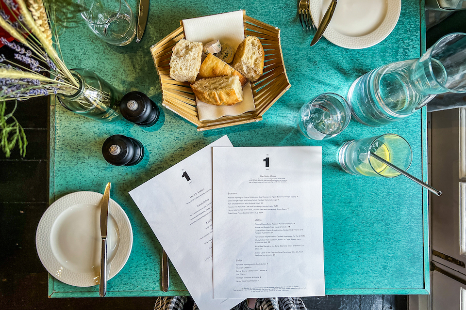 NO 1 Guesthouse York menus and nibbles