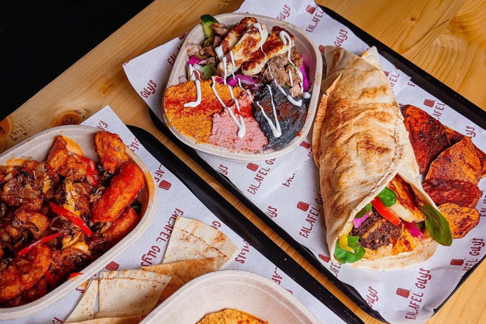 Falafel Guys Hummus wraps and mezze boxes