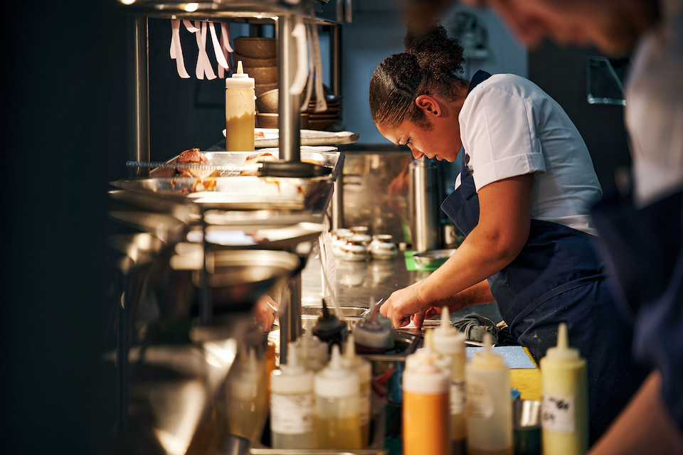Samira Effa Head Chef at Eighty Eight Grantley Hall in the kitchen