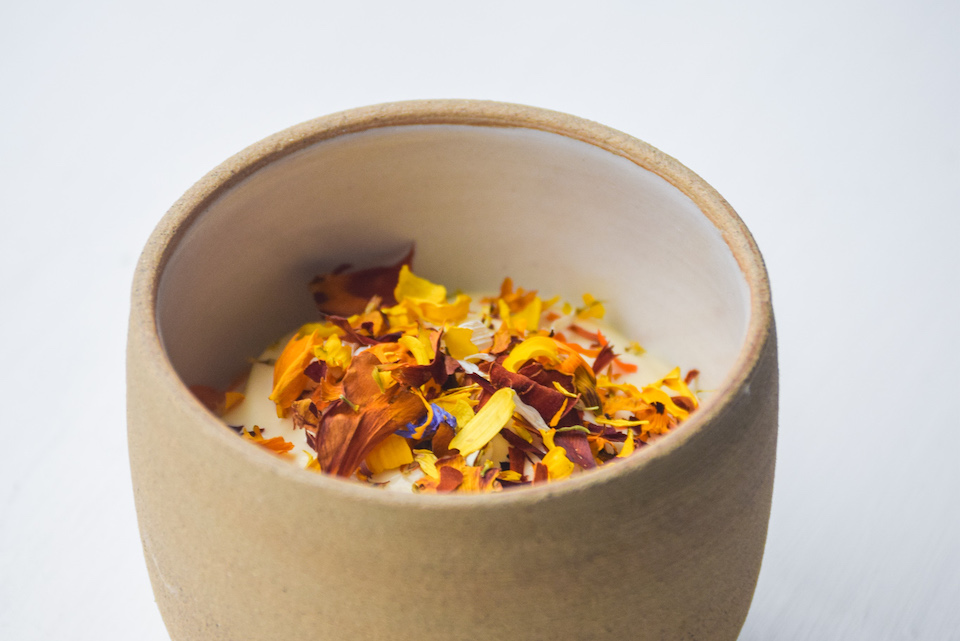 Pignut tasting menu edible flowers