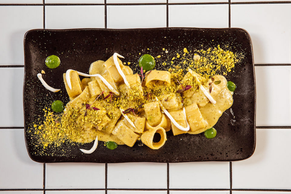 DOMO Sardinian restaurant pesto pasta - vegan restaurants in Sheffield