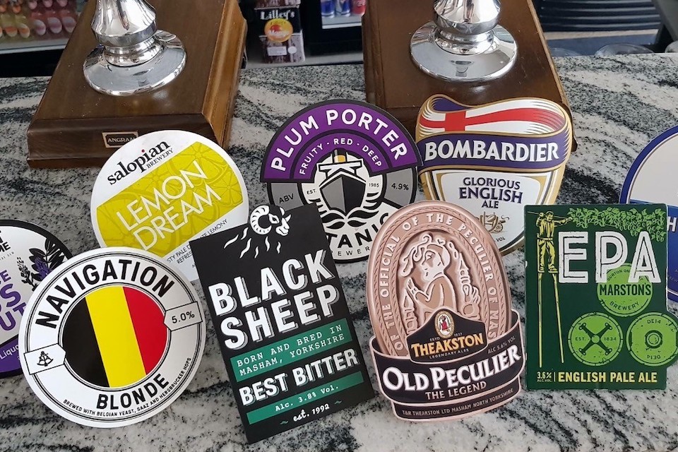 real ales on offer at yorkshire village pub baldric cottingham