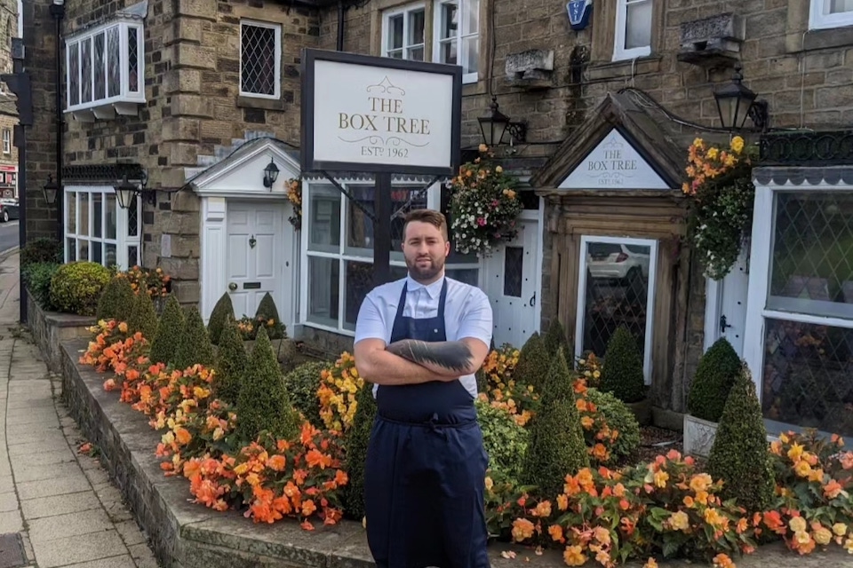 Chef Brayden Davies outside The Box Tree