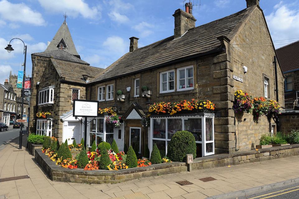 The Box Tree Ilkley restaurant exterior in summer
