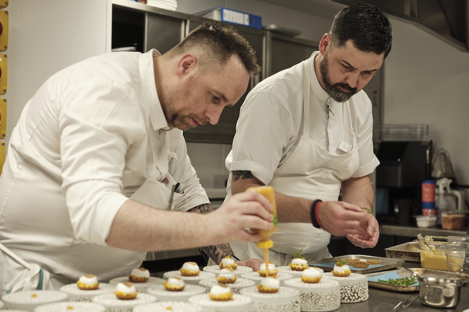 Aldwark Manor Chartwell launch night in the kitchen