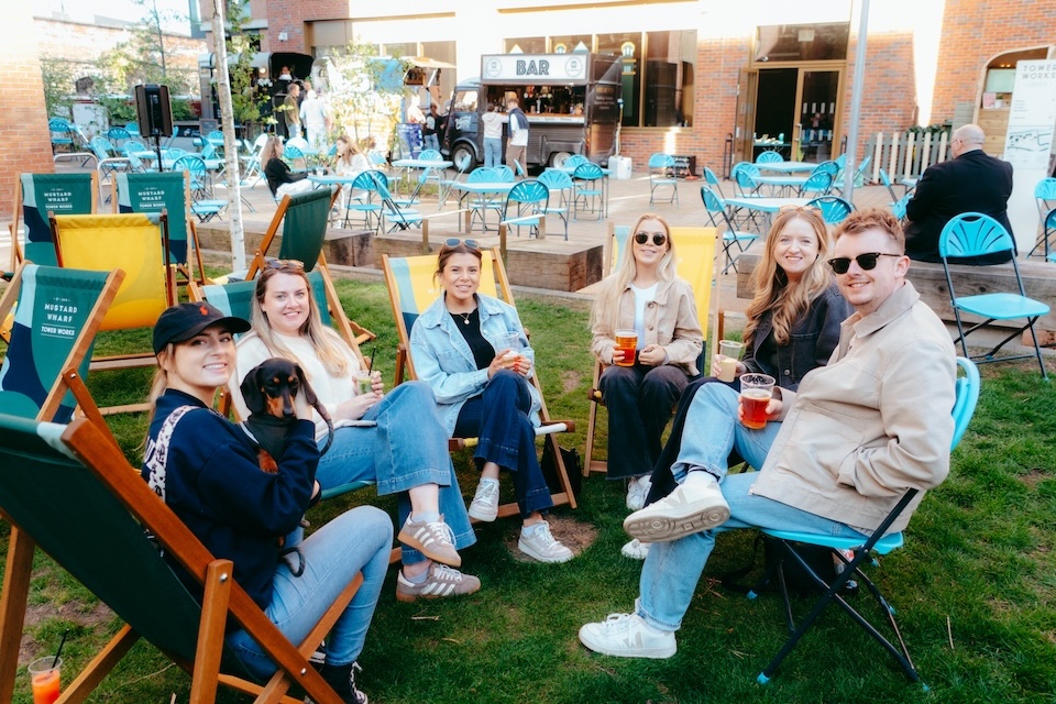Tower Works guests enjoying drinks