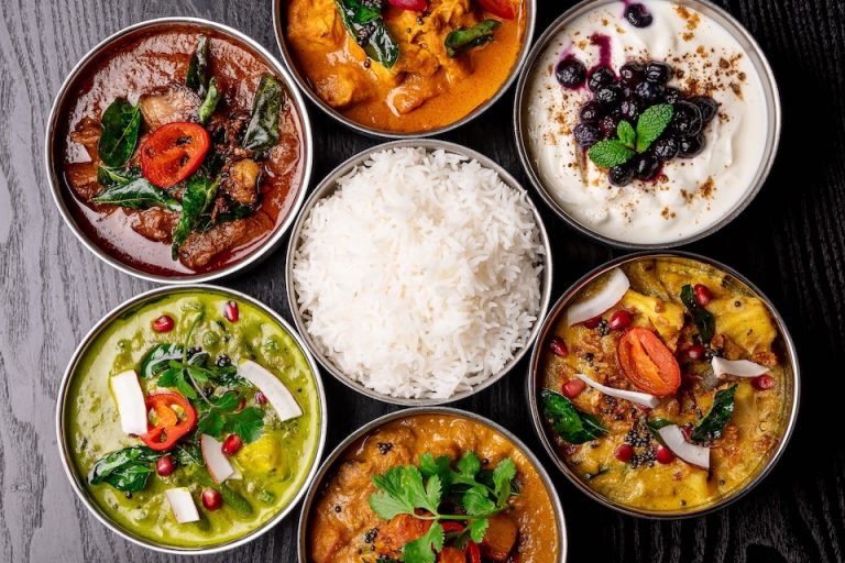 Selection of curries at Kerala Canteen Leeds Restaurant