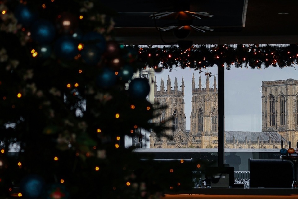 Sora rooftop restaurant Christmas menus Yorkshire