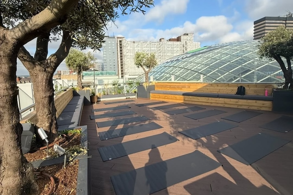 Weekend brunch and pilates - mats on Crowdedhouse rooftop