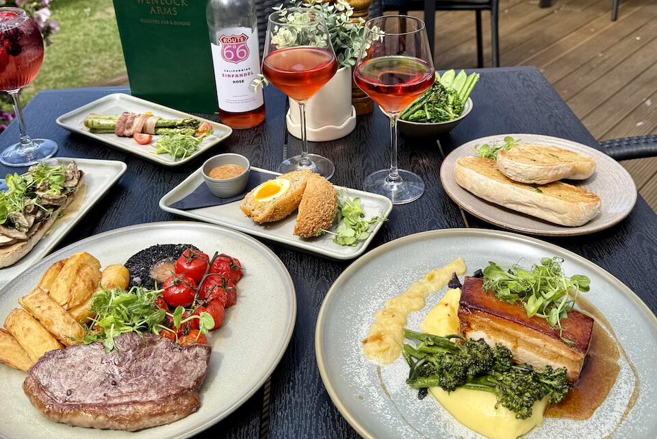 wenlock arms main dishes outside - copyright Yorkshire food guide
