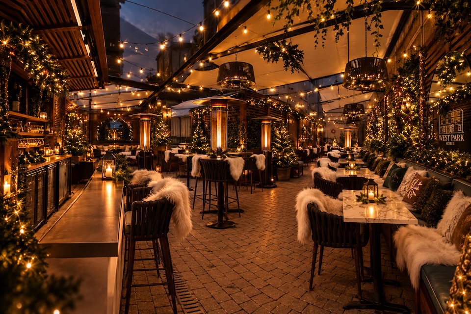 Festive West Park Hotel Courtyard